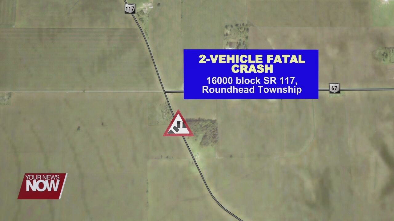 A Columbus man dies in a two-vehicle crash in Hardin County on Monday